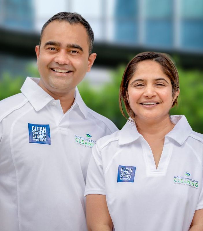 commercial cleaners smiling